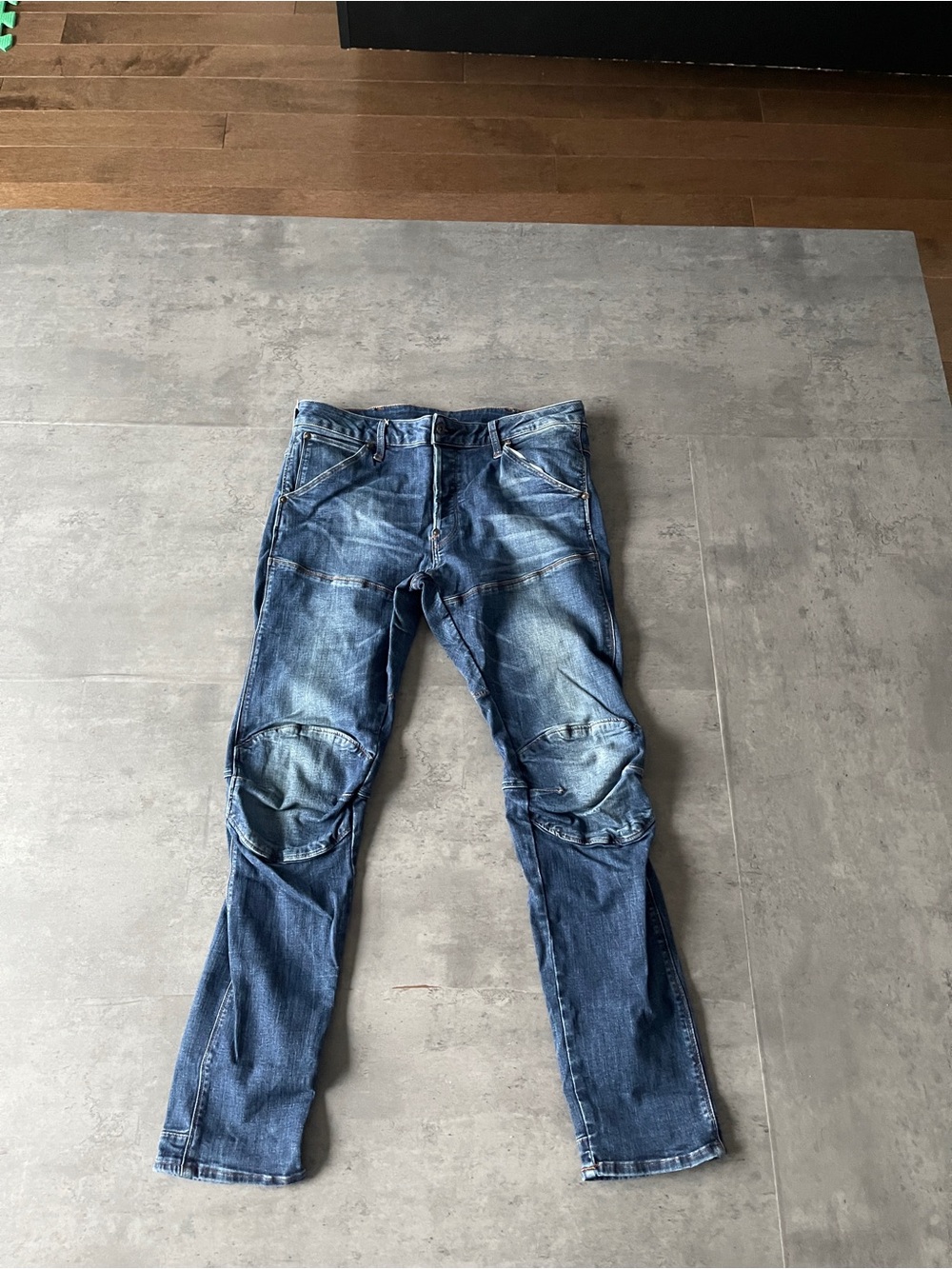 G-Star Slim Straight Distressed Blue Jeans